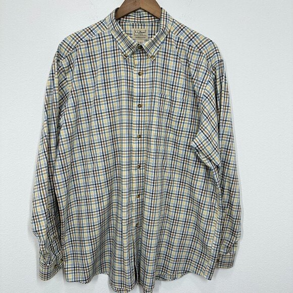 L.L. Bean Men's Size XL Plaid Button Down Dress Shirt Business Casual Outdoorsy - Picture 1 of 8